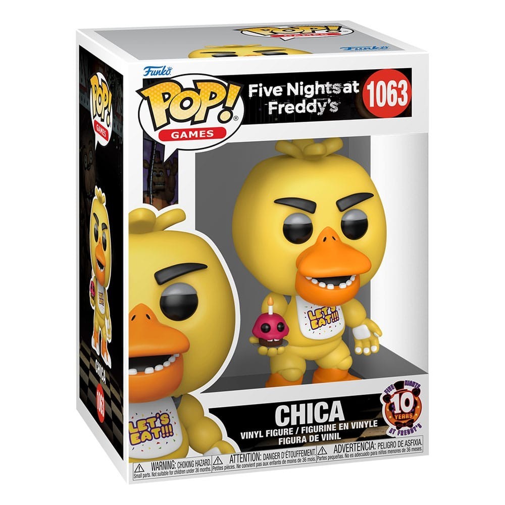 FUNKO POP! FIVE NIGHTS AT FREDDY'S CHICA 10 YEARS BOBBLE HEAD KNOCKER FIGURE FUNKO