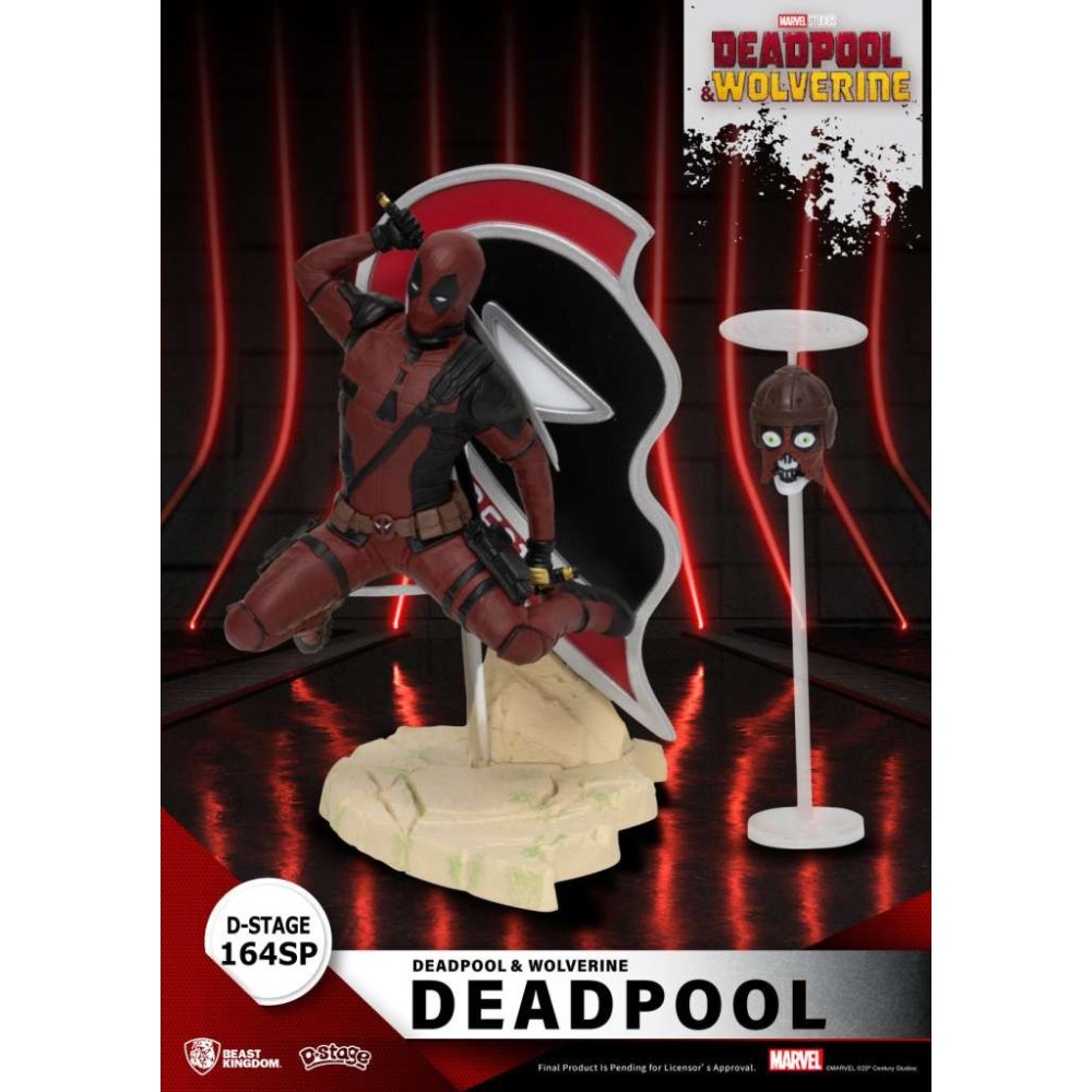D-STAGE DEADPOOL & WOLVERINE DEADPOOL + HEADPOOL STATUA FIGURE DIORAMA BEAST KINGDOM