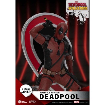 D-STAGE DEADPOOL & WOLVERINE DEADPOOL + HEADPOOL STATUA FIGURE DIORAMA BEAST KINGDOM