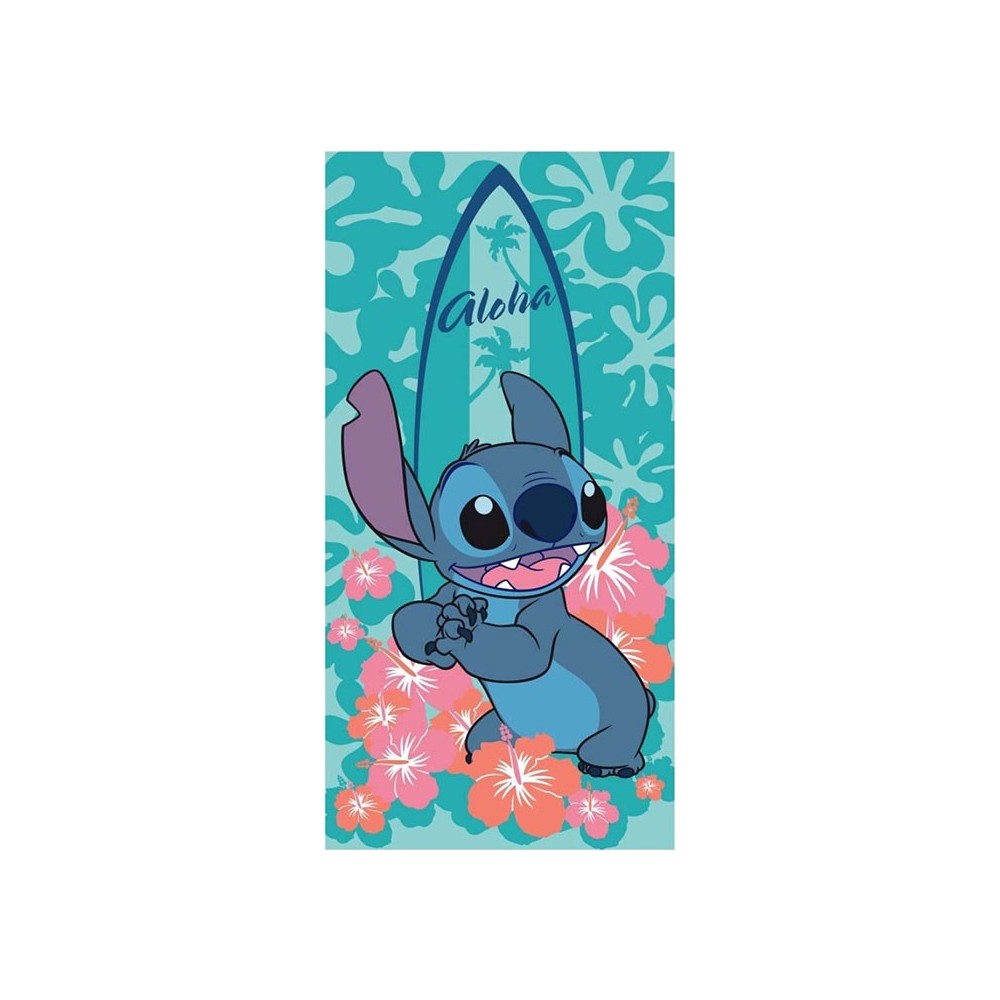 DISNEY STITCH ALOHA FLOWERS TELO ASCIUGAMANO 140X70CM AYMAX