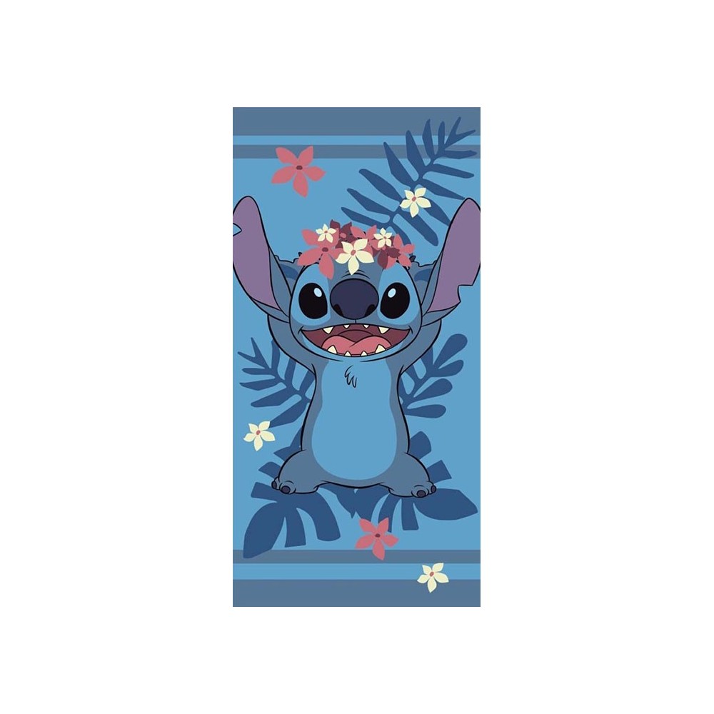 AYMAX DISNEY STITCH FLOWERS BEACH BATH TOWEL 140X70CM