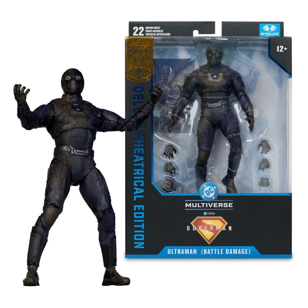 MC FARLANE DC MULTIVERSE SUPERMAN MOVIE 2025 ULTRAMAN BATTLE DAMAGE DELUXE GOLD LABEL ACTION FIGURE