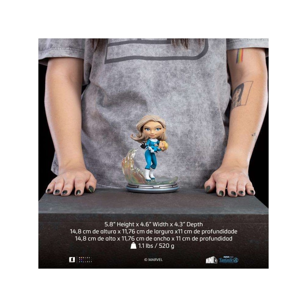 IRON STUDIOS FANTASTIC FOUR FIRST STEPS INVISIBLE WOMAN AND FRANKLIN MINICO PVC FIGURE STATUE