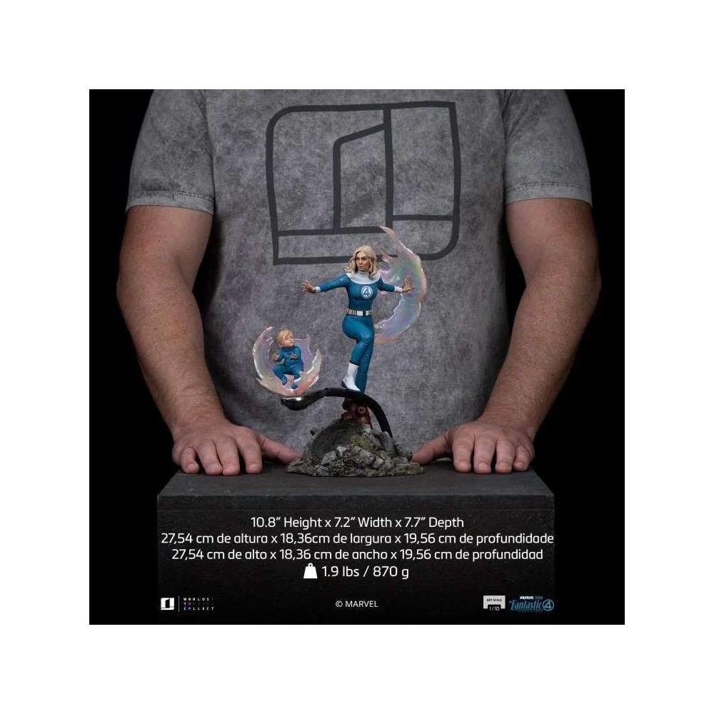 FANTASTIC FOUR FIRST STEPS INVISIBLE WOMAN & FRANKLIN ART SCALE STATUA IRON STUDIOS