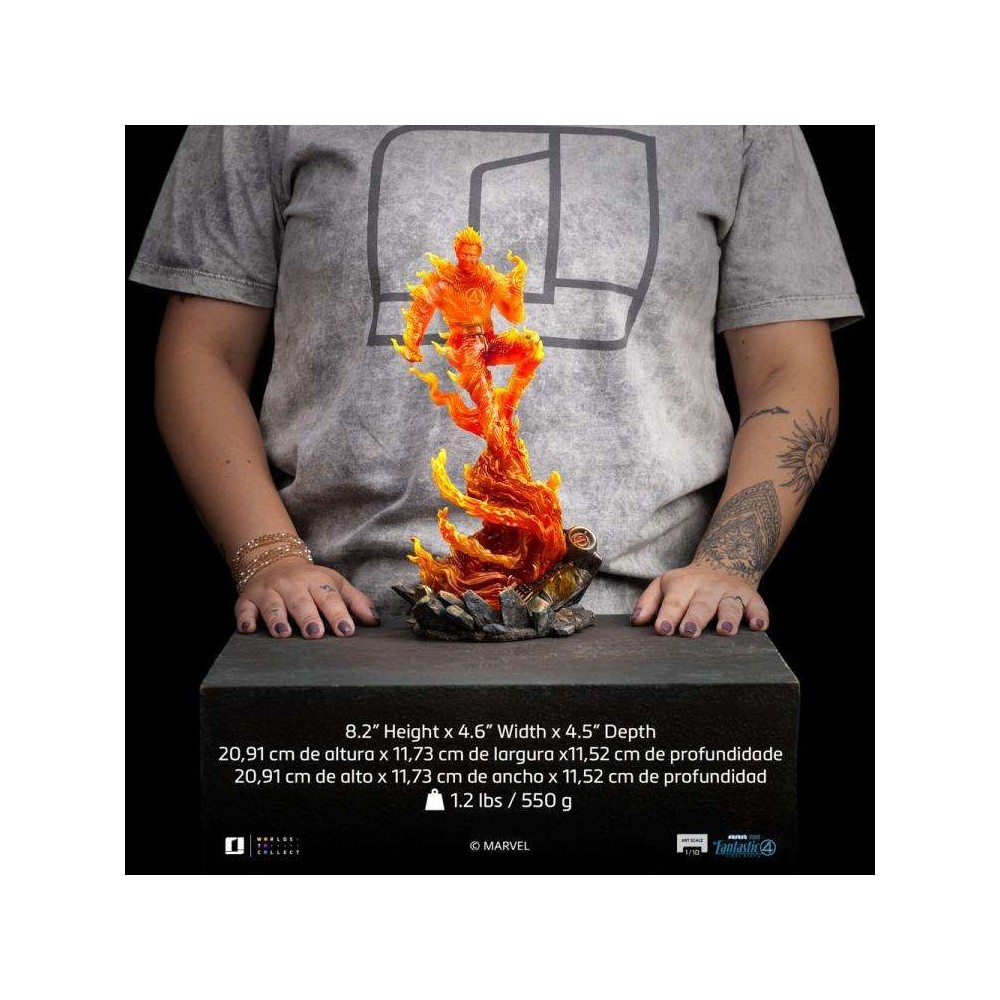 FANTASTIC FOUR FIRST STEPS HUMAN TORCH ART SCALE STATUA IRON STUDIOS