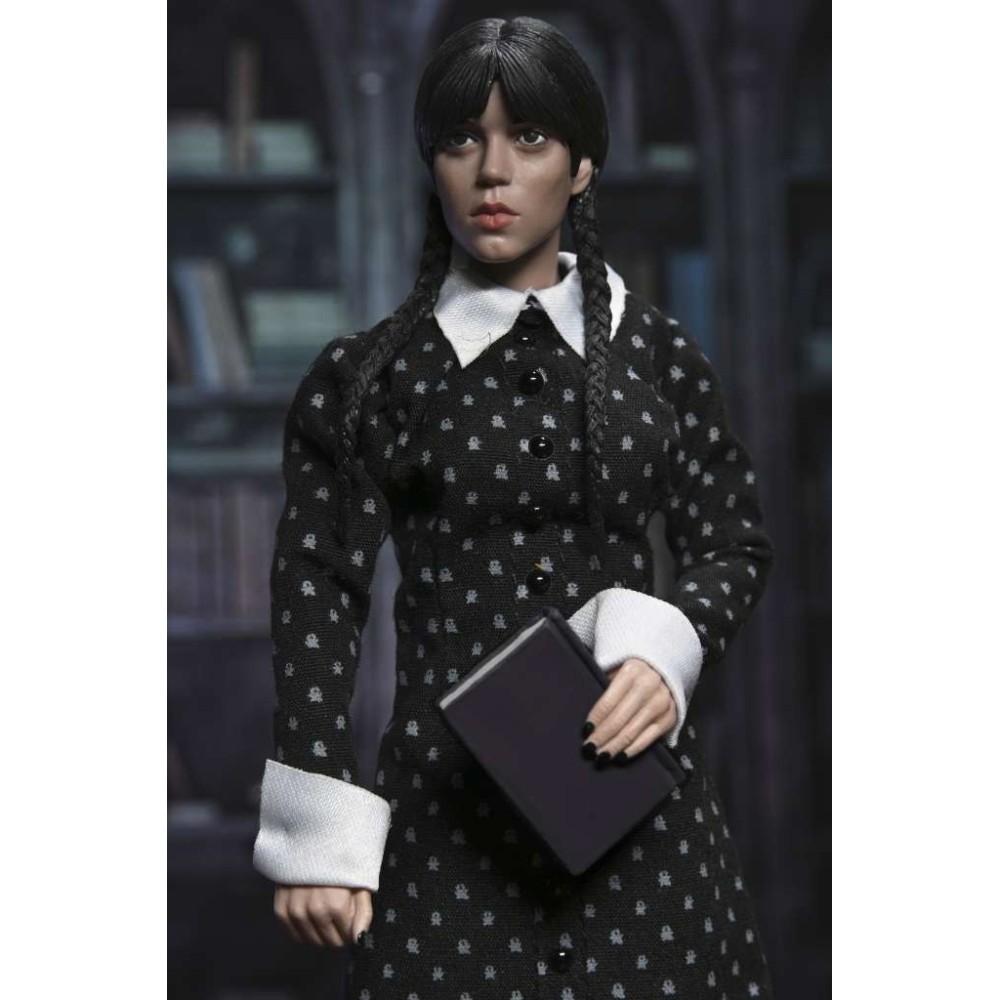 NECA WEDNESDAY ADDAMS CLASSIC DRESS CLOTHED PVC ACTION FIGURE