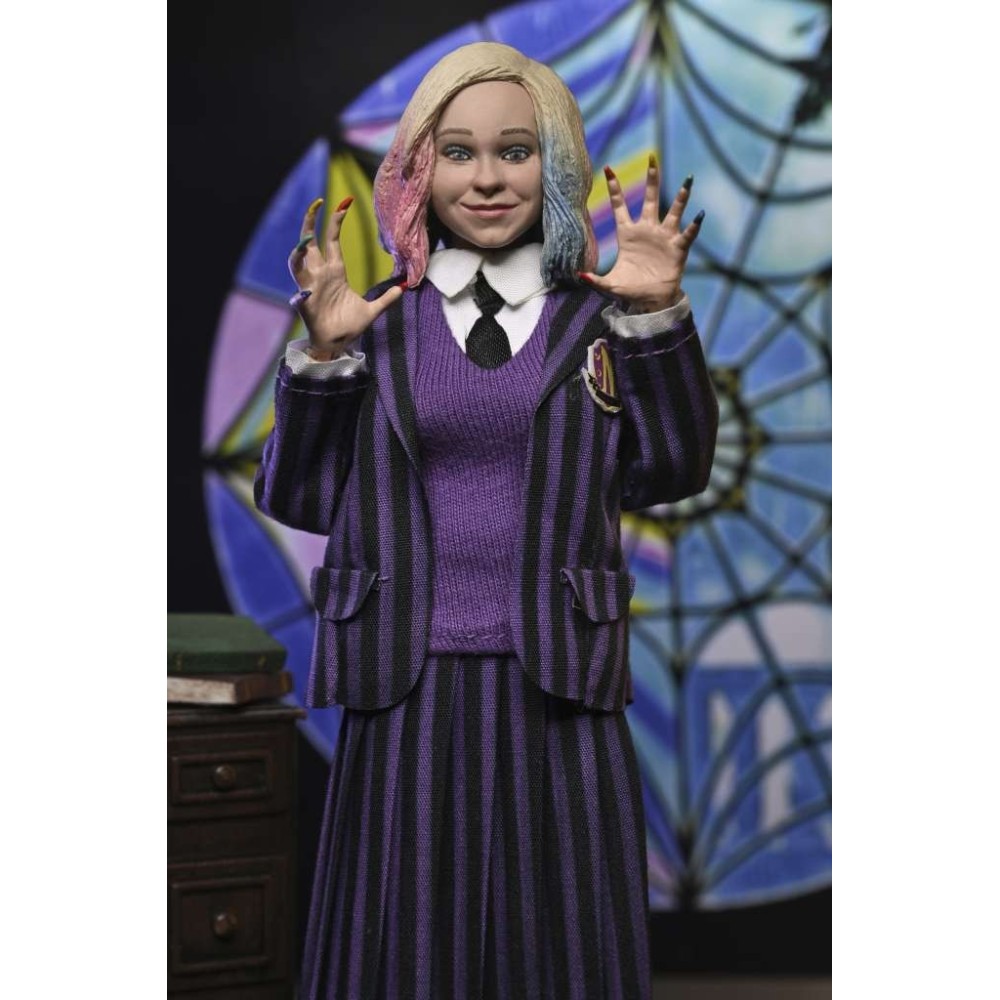 NECA WEDNESDAY ADDAMS & ENID NEVERMORE UNIFORM CLOTHED PVC 2-PACK ACTION FIGURES