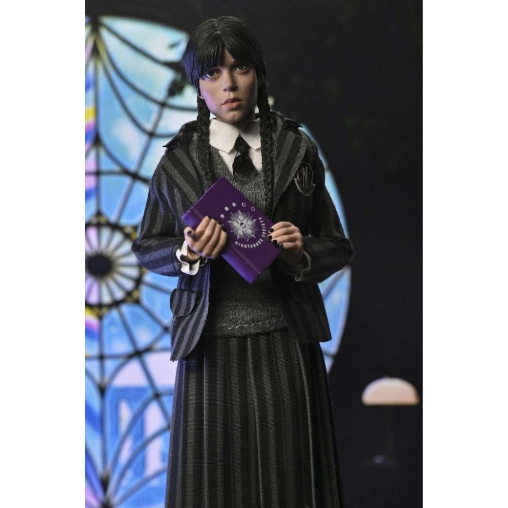 NECA WEDNESDAY ADDAMS & ENID NEVERMORE UNIFORM CLOTHED PVC 2-PACK ACTION FIGURES