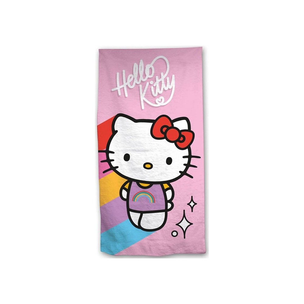 AYMAX HELLO KITTY RAINBOW BEACH BATH TOWEL 140X70CM