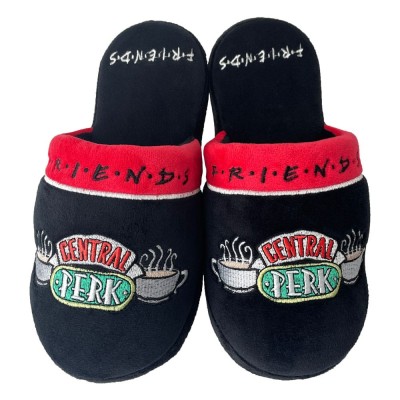 FRIENDS CENTRAL PERK BLACK PANTOFOLE TAGLIA EU 35-38 GROOVY UK
