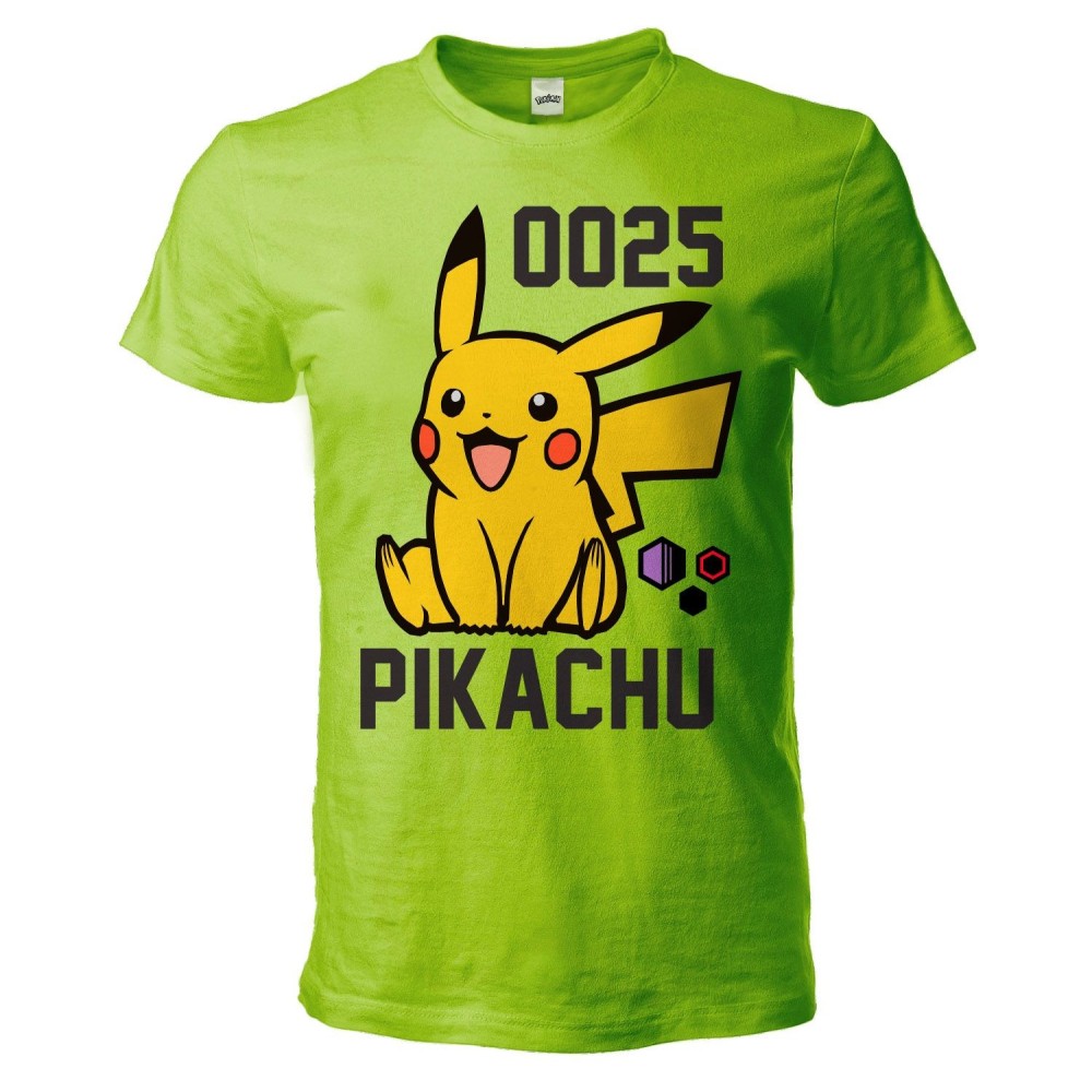 T SHIRT CHILDREN POKEMON PIKACHU 025 GREEN