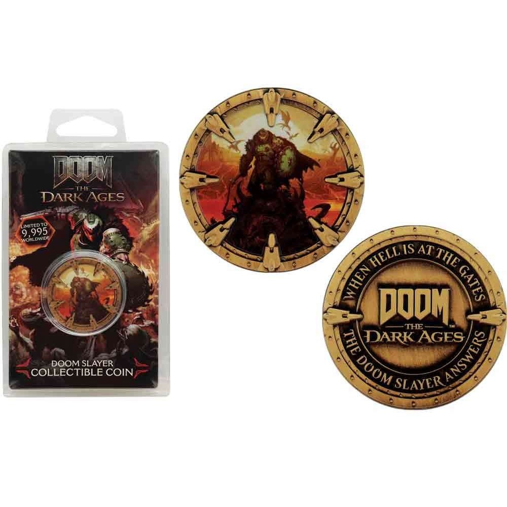 DOOM THE DARK AGES DOOM SLAYER COLLECTIBLE COIN MONETA IN METALLO FANATTIK