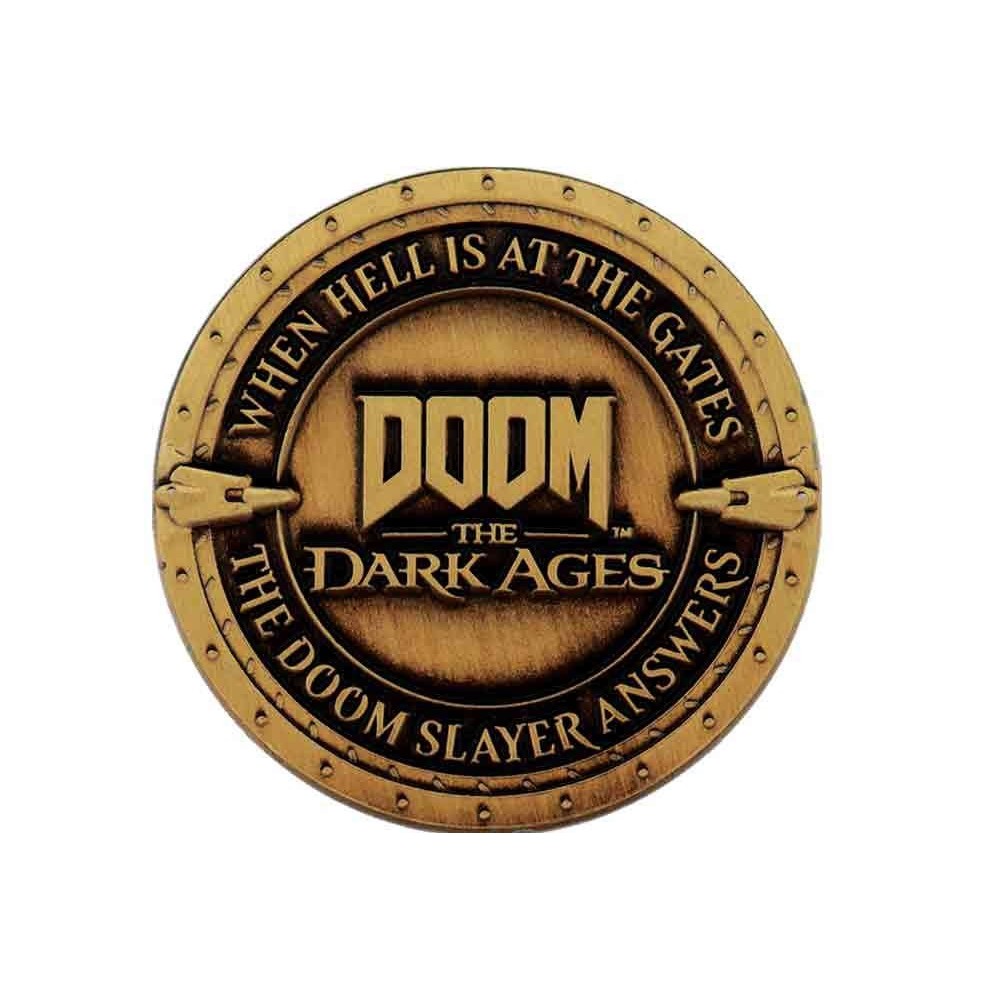 DOOM THE DARK AGES DOOM SLAYER COLLECTIBLE COIN MONETA IN METALLO FANATTIK