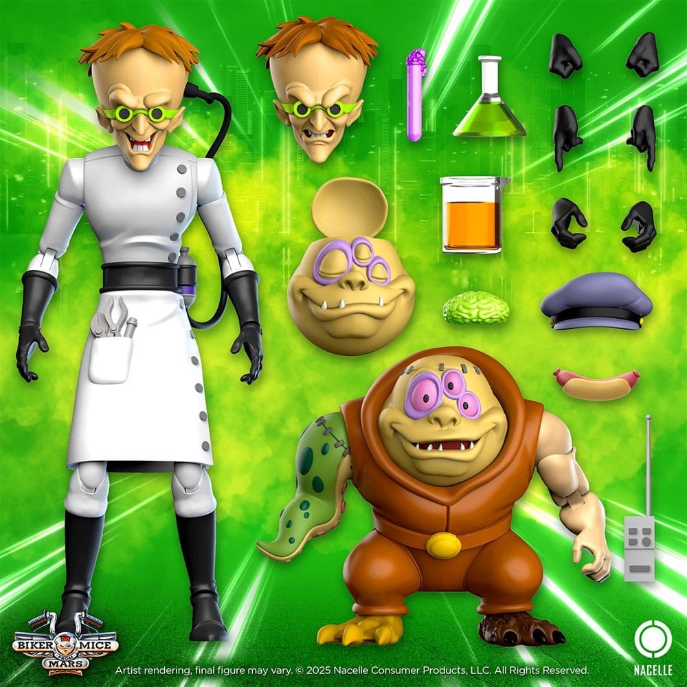 BIKER MICE FROM MARS KARBUNKLE AND FRED ACTION FIGURE NACELLE