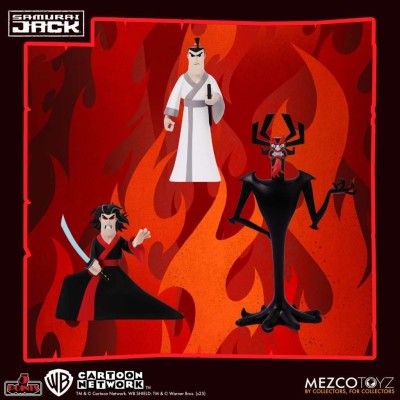SAMURAI JACK 5 POINTS DELUXE SET 3X ACTION FIGURES MEZCO TOYS