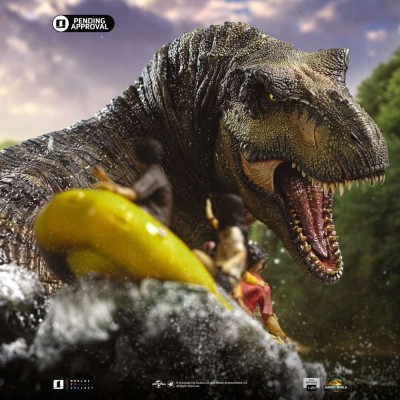 IRON STUDIOS JURASSIC WORLD REBIRTH T-REX RIVER SCENE DEMI ART SCALE 1/20 STATUE RESIN FIGURE