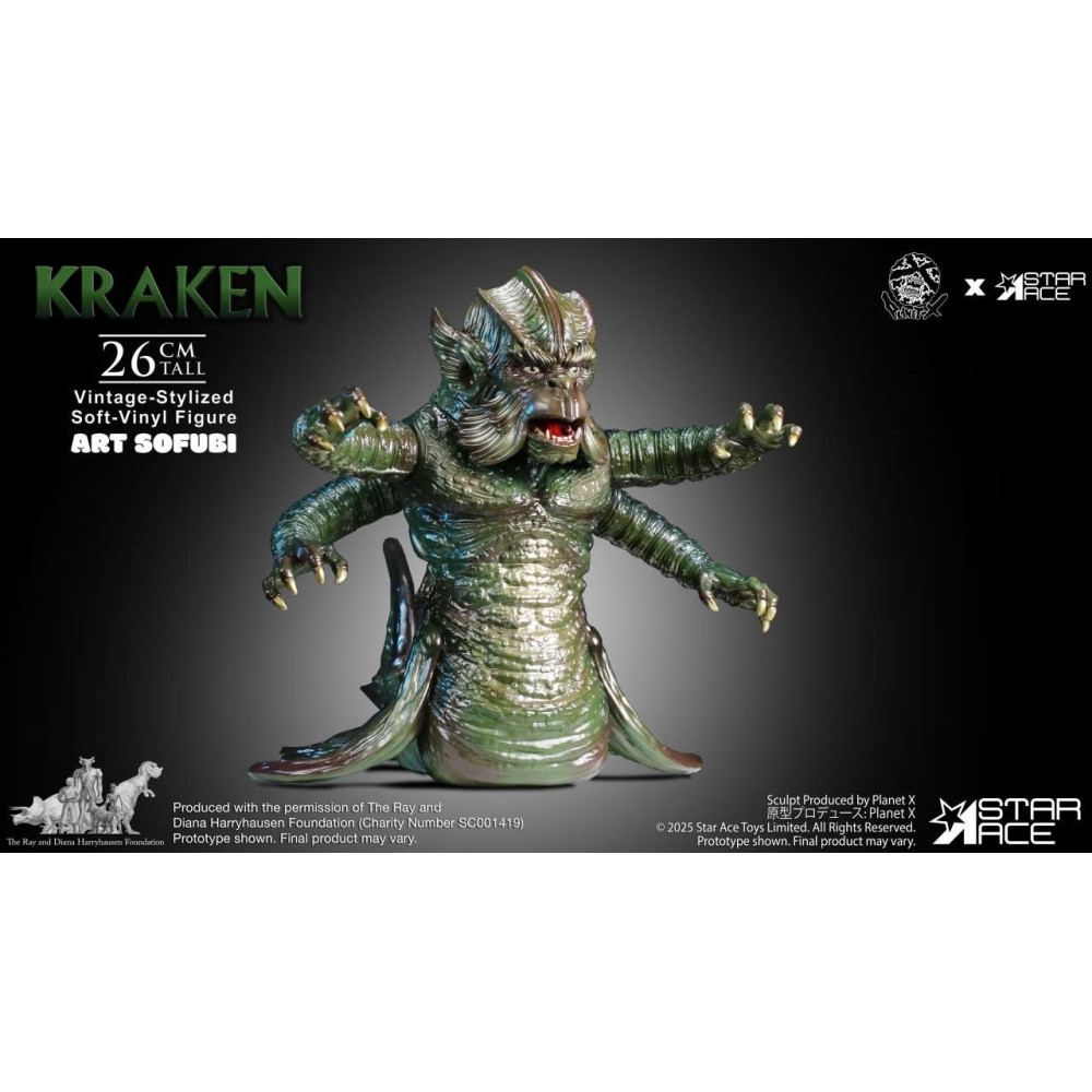 STAR ACE RAY HARRYHAUSEN KRAKEN ART SOFUBI VINTAGE STYLE SOFT VINYL STATUE 26CM FIGURE