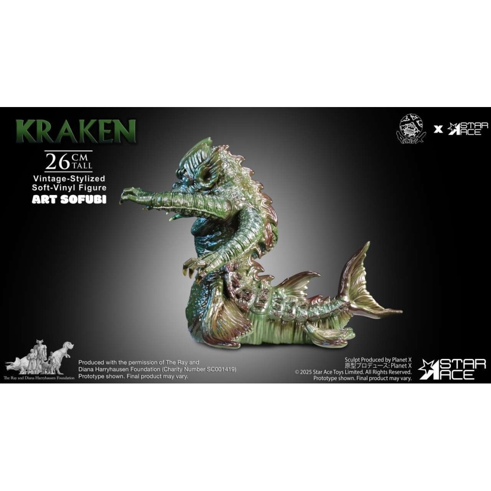 RAY HARRYHAUSEN KRAKEN ART SOFUBI VINTAGE STYLE SOFT VINYL STATUA 26CM FIGURE STAR ACE