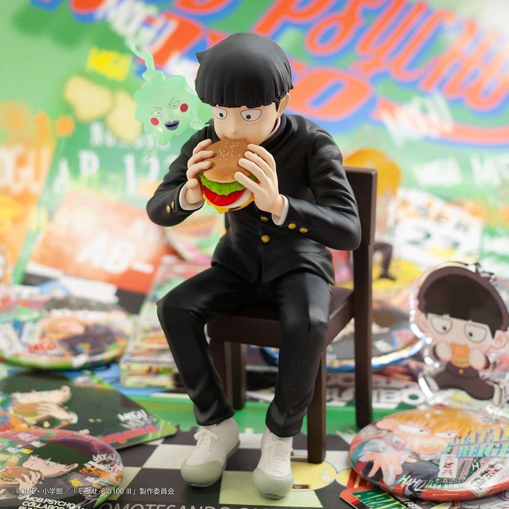 UNION CREATIVE MOB PSYCHO 100 III X BANBOUGU CAFE SHIGEO KAGEYAMA & EKUBO STATUE