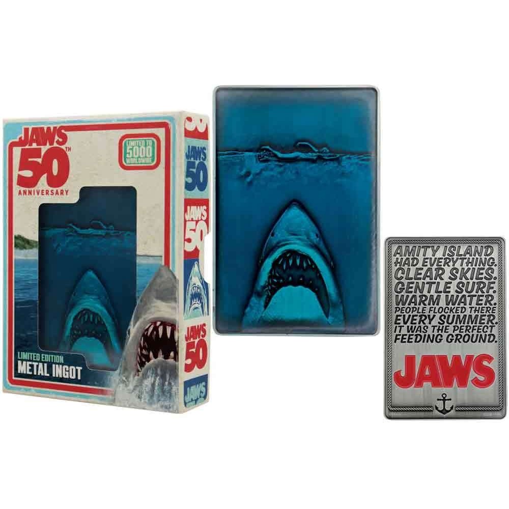 JAWS LO SQUALO 50TH ANNIVERSARY MOVIE POSTER LINGOTTO IN METALLO FANATTIK