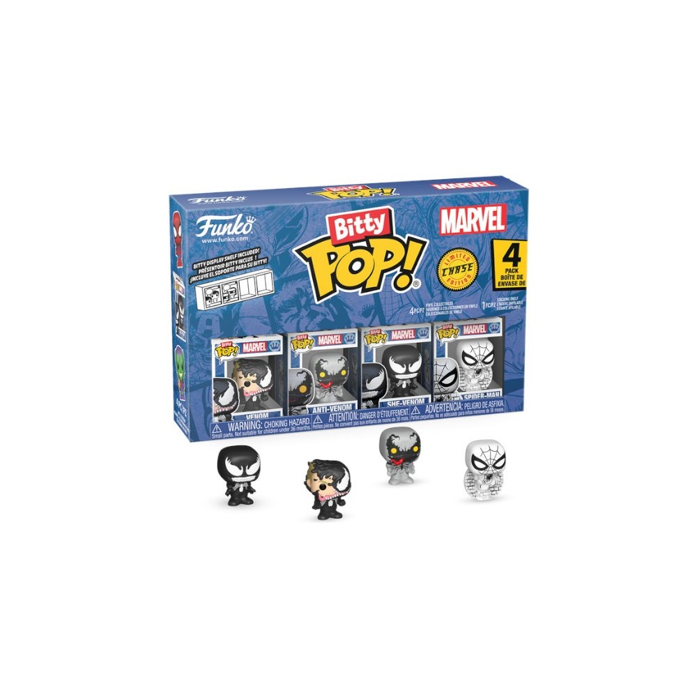 FUNKO BITTY POP! MARVEL SPIDER-MAN 4 PACK CHASE EDITION VINYL MINI FIGURE FUNKO
