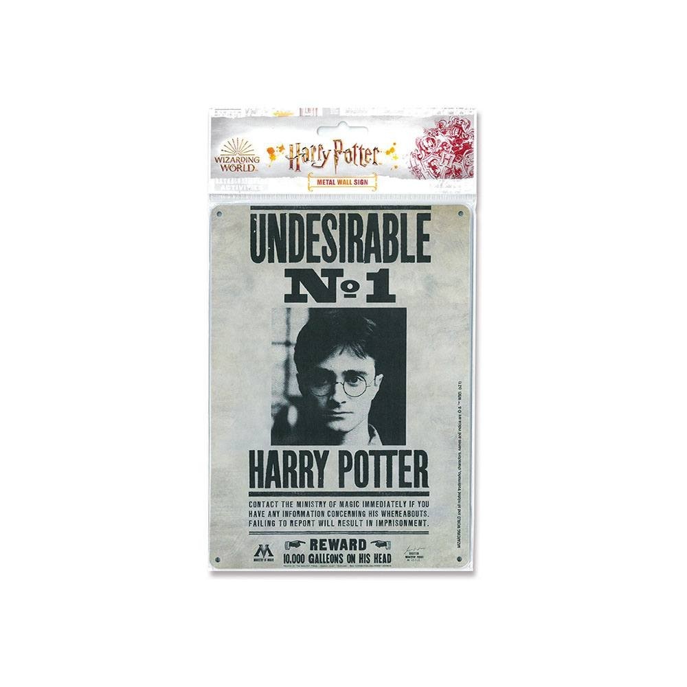 HARRY POTTER UNDESIRABLE NO1 REWARD TIN SIGN TARGA REPLICA LOGOSHIRT
