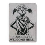 HARRY POTTER HOUSE-ELVES WELCOME HERE TIN SIGN TARGA LOGOSHIRT
