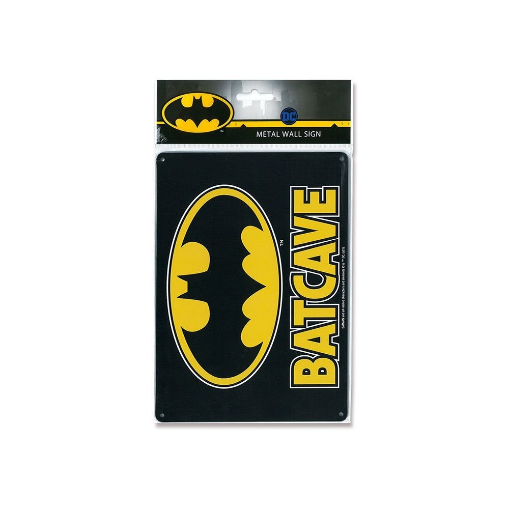 BATMAN LOGO BATCAVE TIN SIGN TARGA 15 X 21 CM LOGOSHIRT