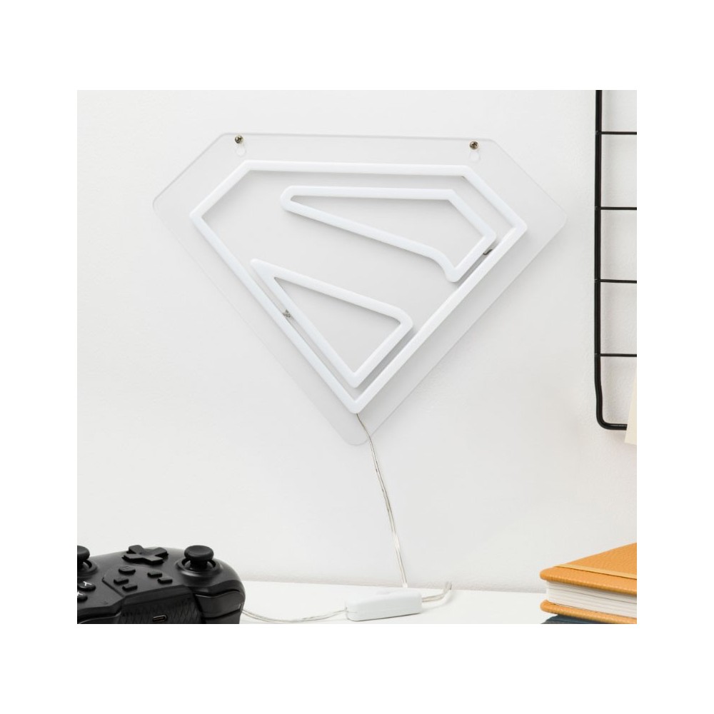 PALADONE PRODUCTS SUPERMAN LOGO LED NEON LIGHT WALL MONTABLE