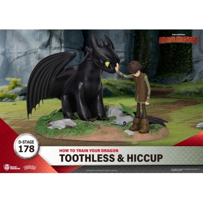 BEAST KINGDOM D-STAGE HOW TO TRAIN YOUR DRAGON TOOTHLESS & HICCUP STATUE FIGURE