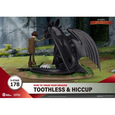 BEAST KINGDOM D-STAGE HOW TO TRAIN YOUR DRAGON TOOTHLESS & HICCUP STATUE FIGURE