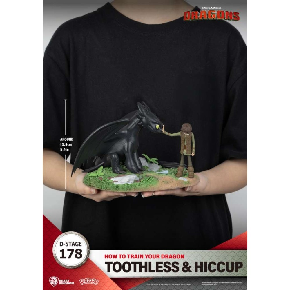 BEAST KINGDOM D-STAGE HOW TO TRAIN YOUR DRAGON TOOTHLESS & HICCUP STATUE FIGURE