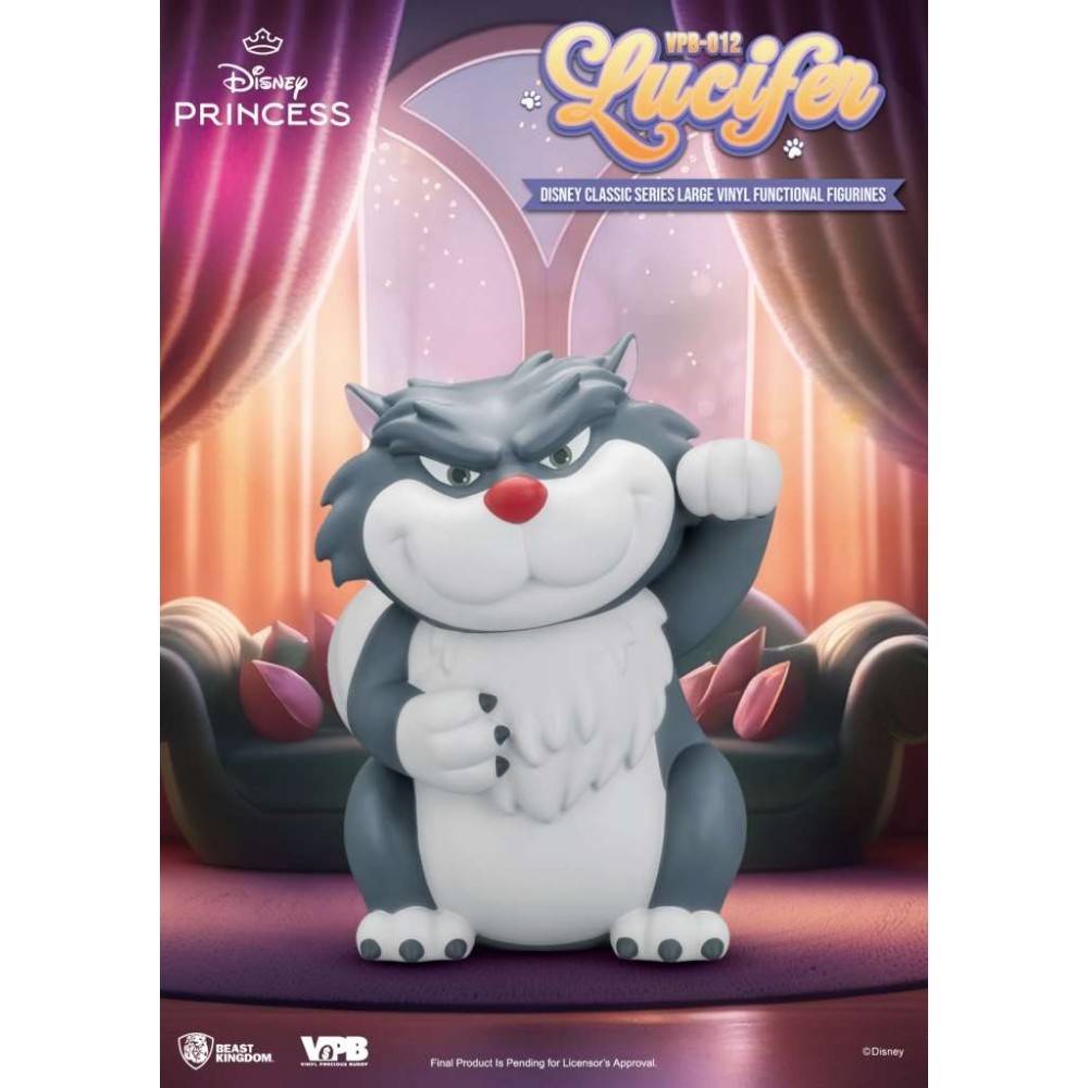 DISNEY PRINCESS LUCIFER LARGE VINYL PIGGY BANK STATUA FIGURE SALVADANAIO BEAST KINGDOM