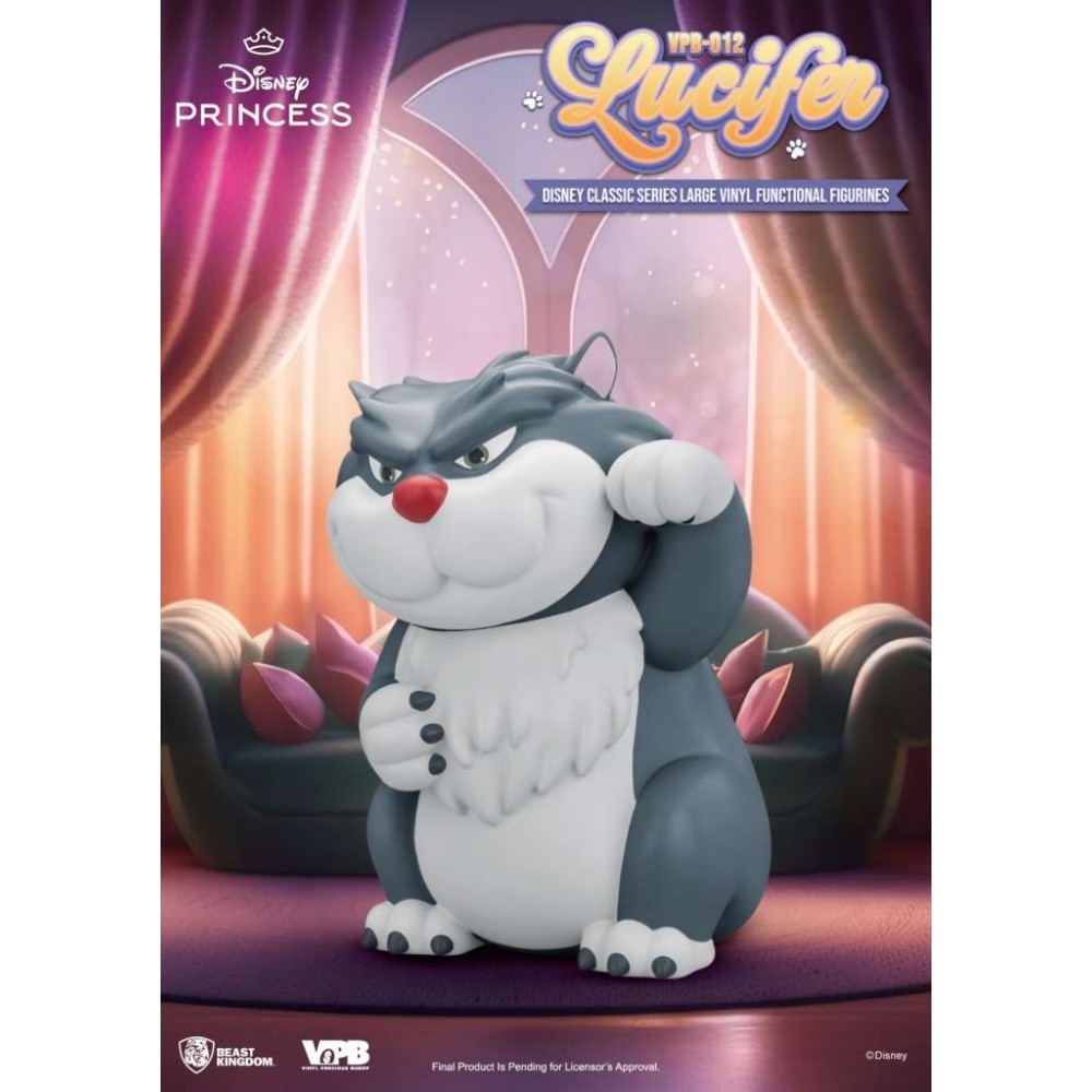 DISNEY PRINCESS LUCIFER LARGE VINYL PIGGY BANK STATUA FIGURE SALVADANAIO BEAST KINGDOM