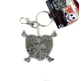 MONOGRAM THE NIGHTMARE BEFORE CHRISTMAS JACK AND SALLY IN HEART METAL KEYCHAIN