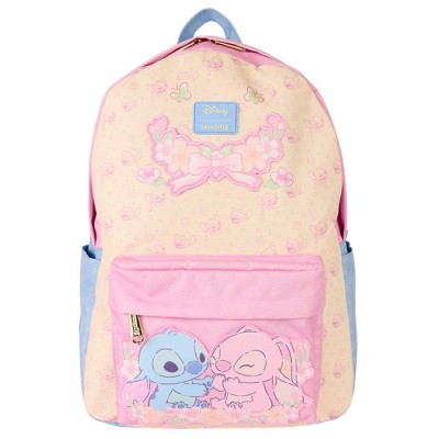 LOUNGEFLY STITCH AND ANGEL ALL OVER PRINT NYLON FULL SIZE BACKPACK