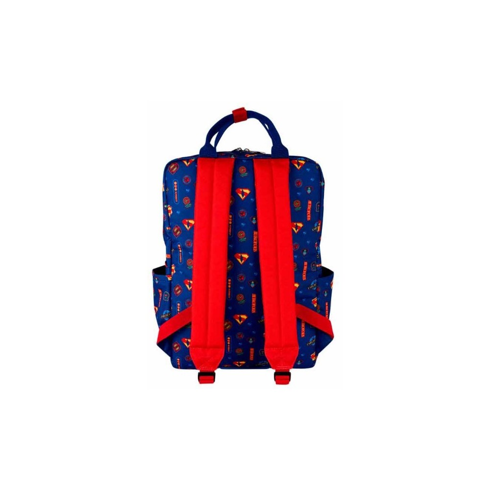 LOUNGEFLY SUPERMAN ALL OVER PRINT NYLON FULL SIZE BACKPACK