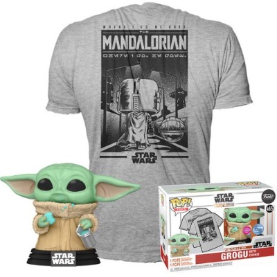 FUNKO FUNKO POP! TEE STAR WARS THE MANDALORIAN GROGU FIGURE AND TSHIRT L SIZE