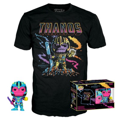 FUNKO POP! TEE MARVEL THANOS BLACKLIGHT FIGURE E TSHIRT TAGLIA S FUNKO
