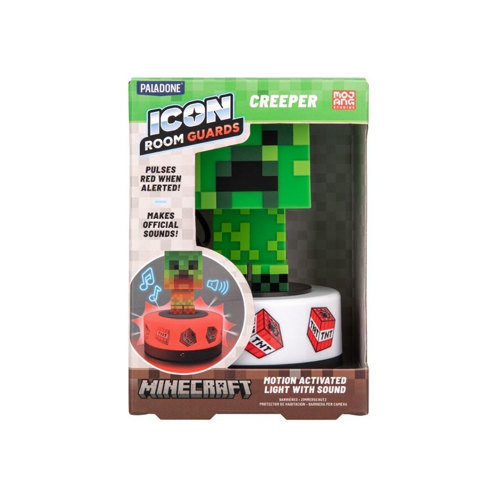 PALADONE PRODUCTS MINECRAFT CREEPER ICON ROOM GUARDS MOTION ACTIVATED LIGHT WITH SOUND