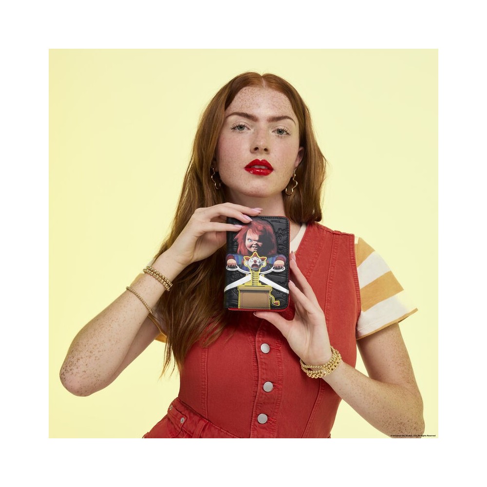 LOUNGEFLY CHUCKY CLOWN WOMAN ZIP WALLET