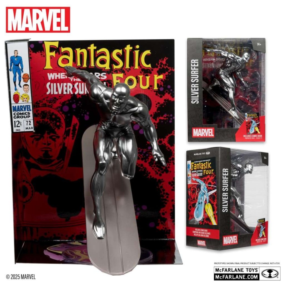 MARVEL COLLECTION PVC STATUE SILVER SURFER (FANTASTIC FOUR 72) 1/6 STATUA FIGURE MC FARLANE