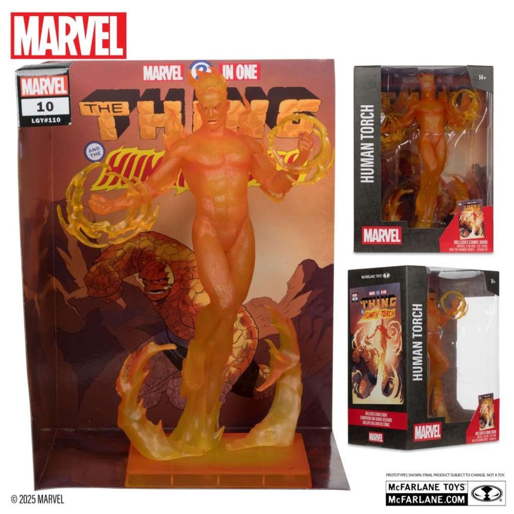 MC FARLANE MARVEL COLLECTION PVC STATUE HUMAN TORCH (MARVEL 2 IN 1 10) 1/6 SCALE STATUE FIGURE