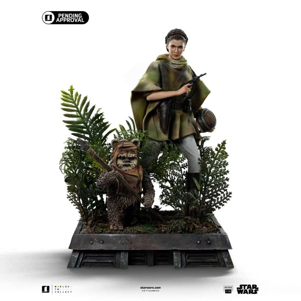 STAR WARS EPISODE VI LEIA AND WICKET ART SCALE 1/10 STATUA FIGURE IRON STUDIOS