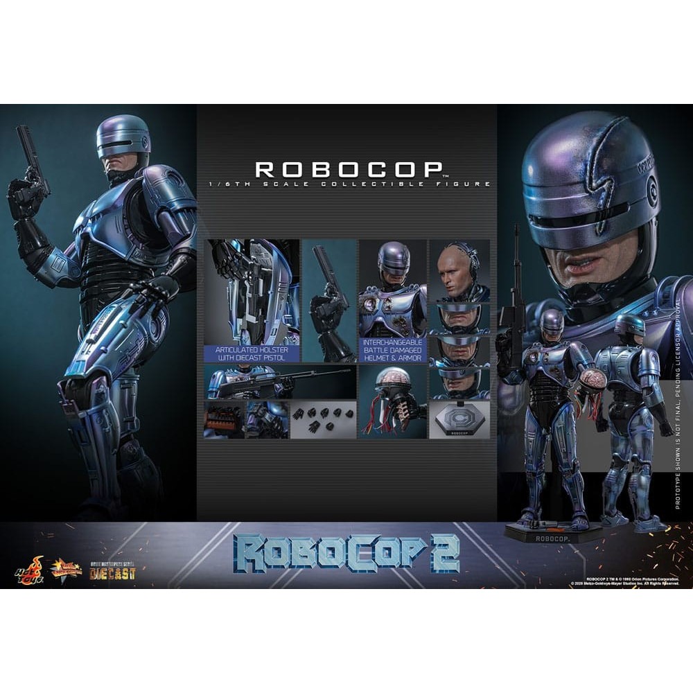 HOT TOYS ROBOCOP 2 MOVIE MASTERPIECE ROBOCOP DIECAST 1/6 30CM ACTION FIGURE