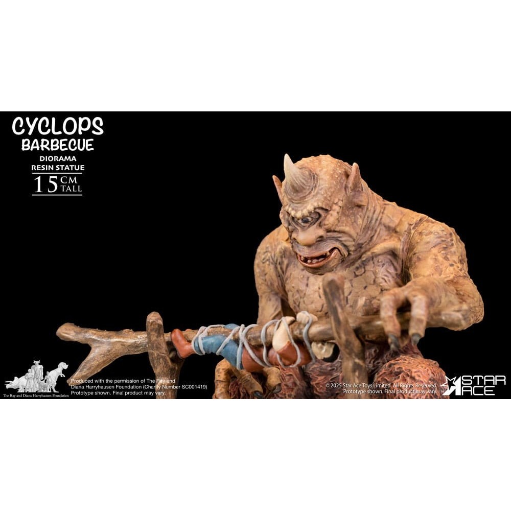 RAY HARRYHAUSEN CYCLOPS BARBECUE DIORAMA STATUA IN RESINA FIGURE STAR ACE