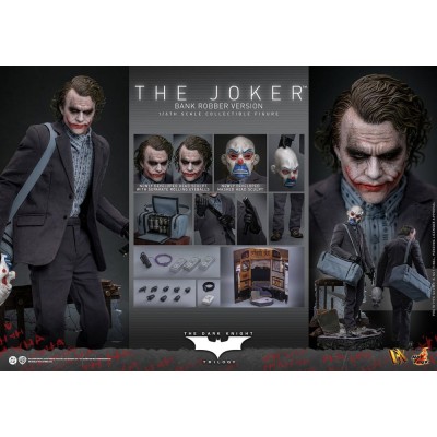 HOT TOYS THE DARK KNIGHT MOVIE MASTERPIECE THE JOKER BANK ROBBER VERSION 1/6 30CM ACTION FIGURE