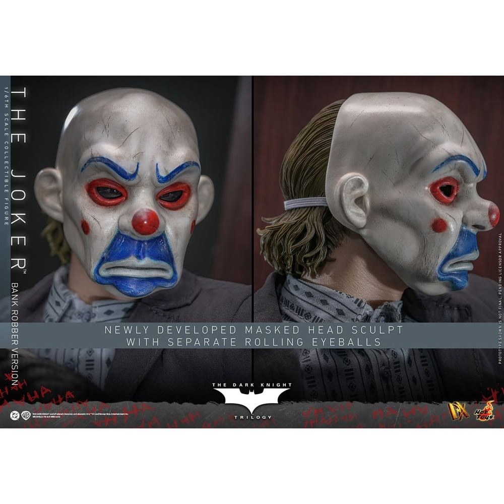 HOT TOYS THE DARK KNIGHT MOVIE MASTERPIECE THE JOKER BANK ROBBER VERSION 1/6 30CM ACTION FIGURE