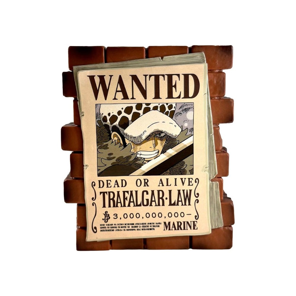 PLASTOY ONE PIECE POSTER WANTED TRAFALGAR LAW COIN BANK