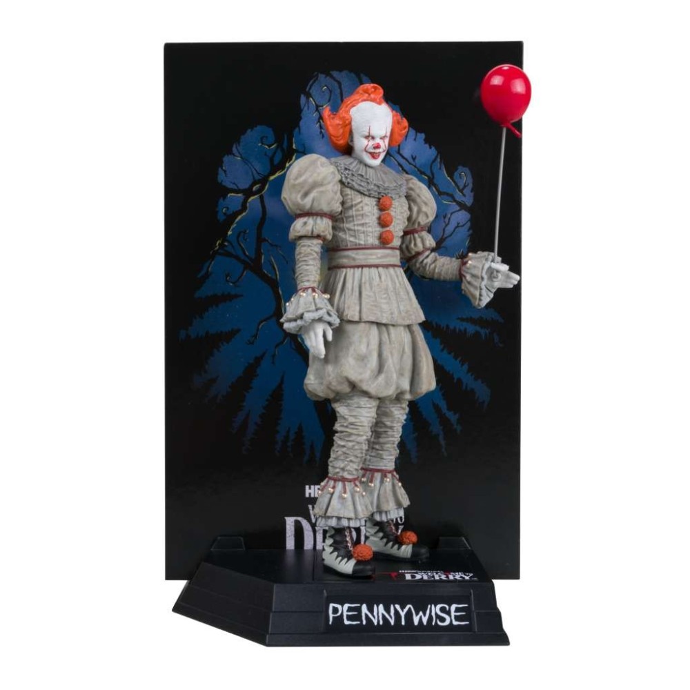 MOVIE MANIACS IT PENNYWISE WELCOME TO DERRY STATUA FIGURE MC FARLANE